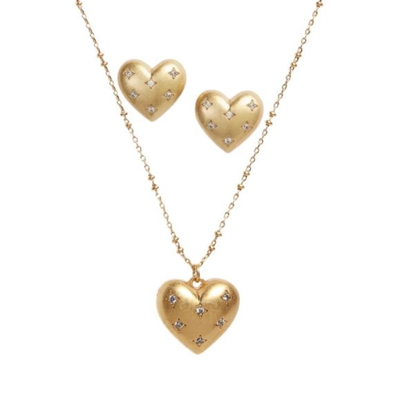 Kate Spade My Precious Heart Crystal Necklace SET - Picture 1 of 10